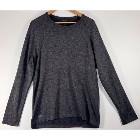 Rhone Reign Long Sleeve Performance Shirt Mens Large Gray Athletic Training Tee - Picture 1 of 14